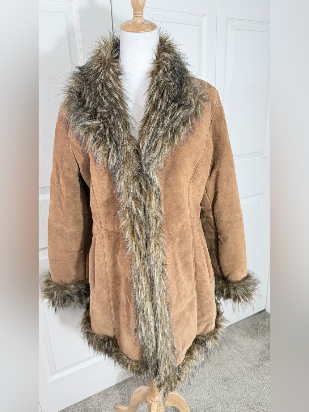 Vintage Wilsons Leather and Faux fur trim Coat Pelle Studio womens Medium Jacket